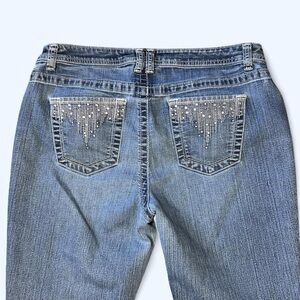 Y2K Denim Rhinestone Flare Jeans by Apt. 9!